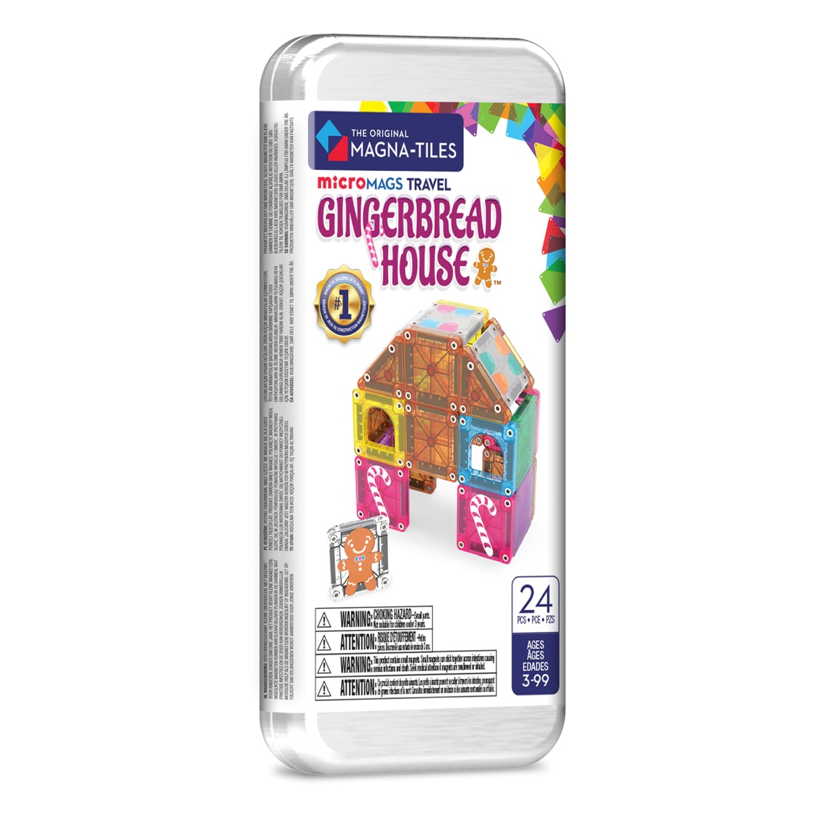 The Magna-Tiles MicroMags Travel Gingerbread House tin